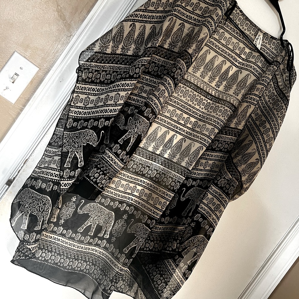 Boohoo sheer elephant print coverup